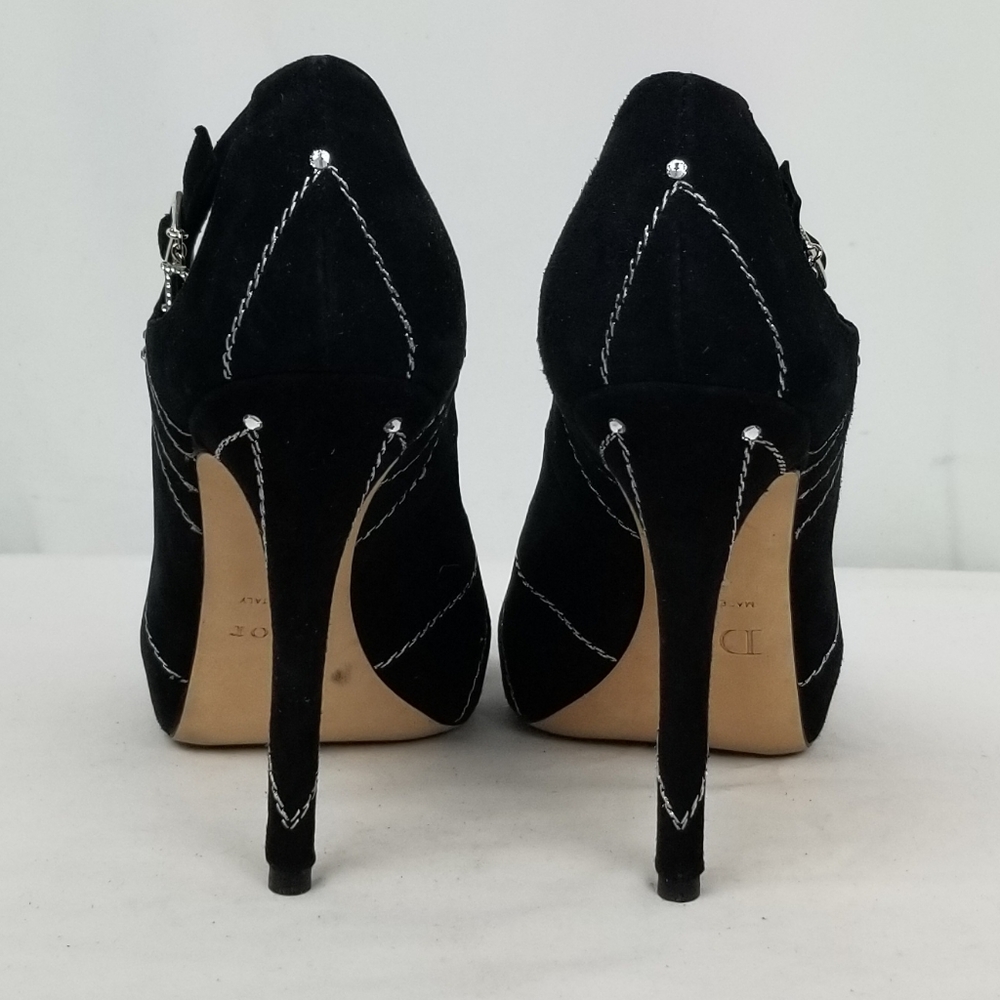 Dior Black Suede Stiletto Heels Pumps size EUR 37.5 US 71/2 (like new) - Picture 4 of 12